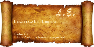 Ledniczki Emese névjegykártya